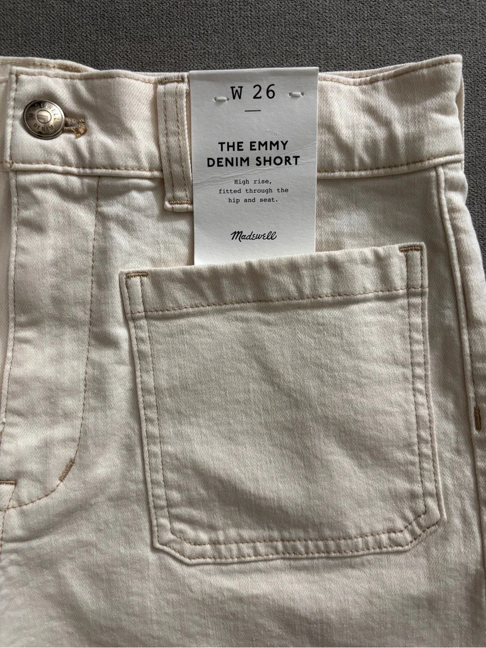 NWT Madewell The Emmy Denim Short, size 26 Vintage Canvas